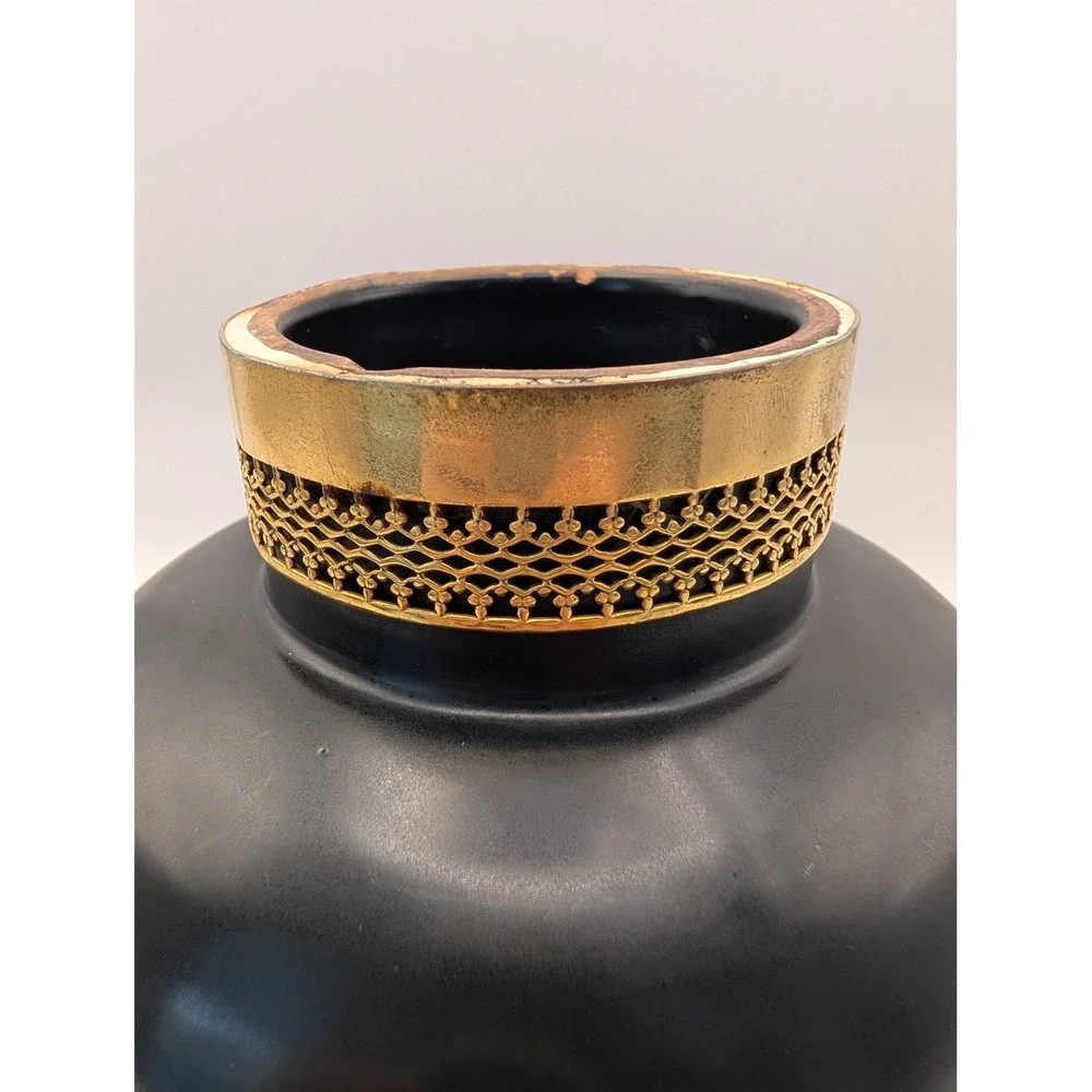 Vintage Italian Matte Black Ceramic Bee‎ Bowl  Limited Edition 95/300 Signed